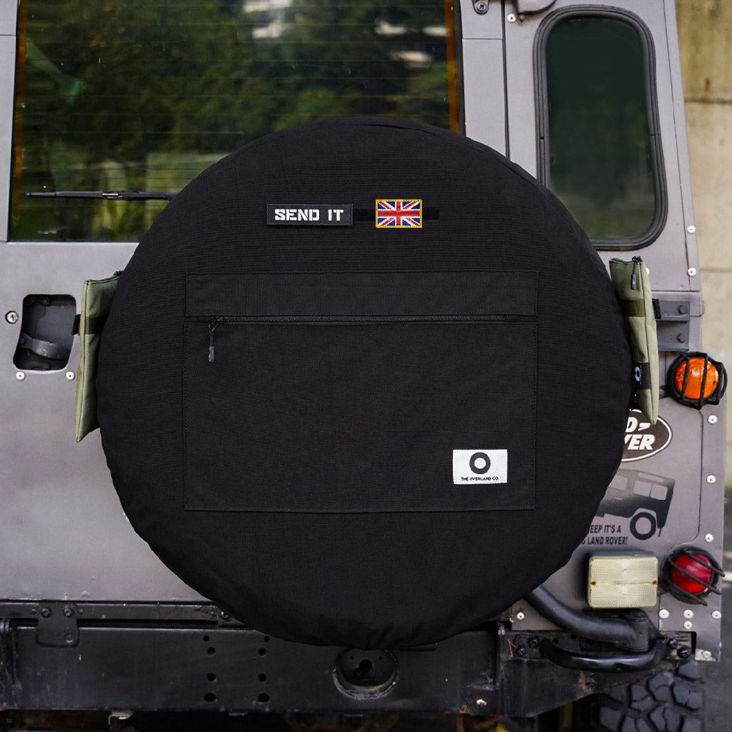 black spare wheel cover with pocket