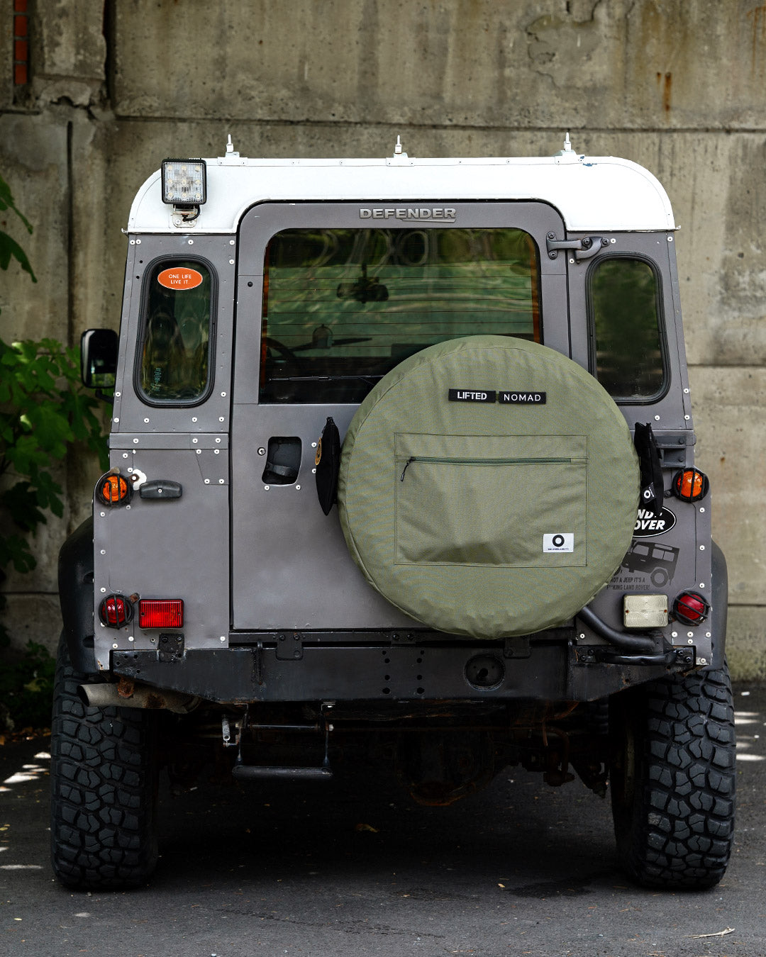 khaki tactical spare wheel cover with pocket