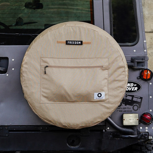 sand color tactical spare wheel cover with pocket