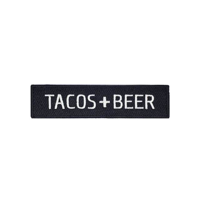 overland camping velcro patch tacos and beer