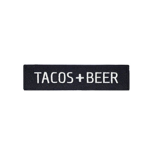 overland camping velcro patch tacos and beer